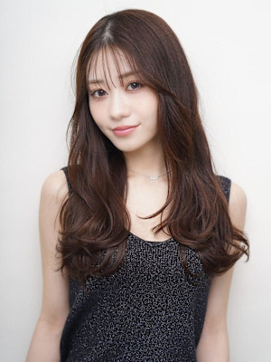 レイヤーカット ゆる巻き 顔周りレイヤー シースルーバング