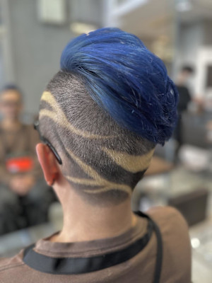 ブルー×ブリーチアート