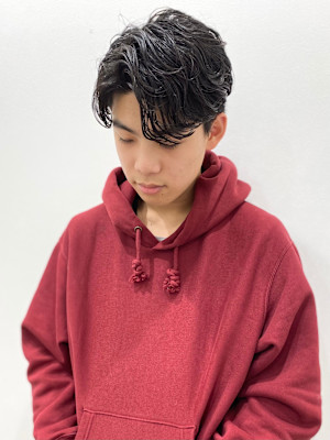 メンズパーマセンターパートニュアンスパーマ【仙台】