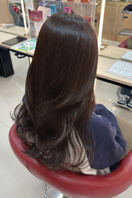 透明感カラー/ブリーチなしWカラー/髪質改善/伊勢原