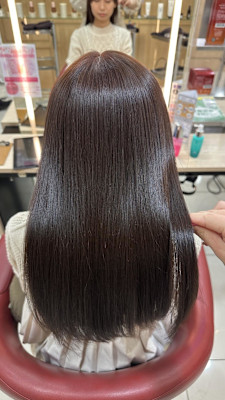 透明感カラー/ブリーチなしWカラー/髪質改善/伊勢原