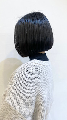 【morio成増/一戸】黒髪ツヤ感ボブ前髪なし