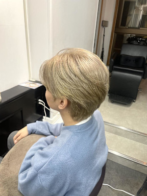 ウルフカット/ハイトーンベージュ/ミルクティー