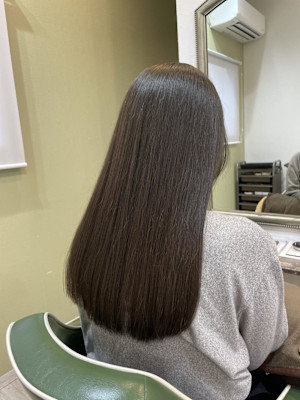 オリーブベージュ/ロング/春カラー