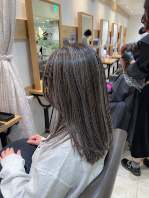 40代50代白髪ぼかし細かめハイライト脱白髪染めグレージュ