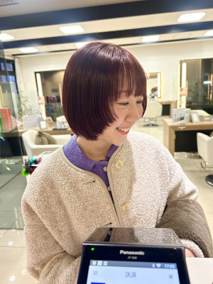 【ユキ】ボルドー×レイヤーボブ