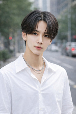 毛流れハンサムショートセンターパートメンズ黒髪爽やか
