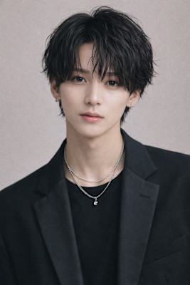 毛流れハンサムショートセンターパートメンズ黒髪爽やか