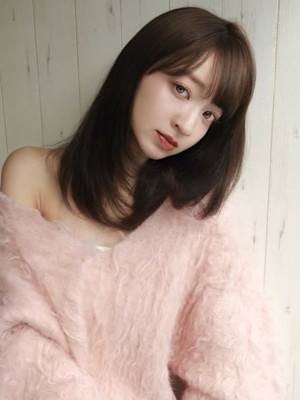 顔周りレイヤー 髪質改善 前髪カット アッシュブラウン 