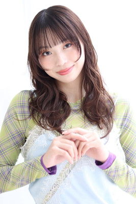 大人ガーリー ミディアムレイヤーショコラブラウン20代30代