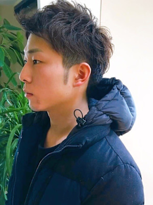 アップバング ツーブロック ニュアンスパーマ