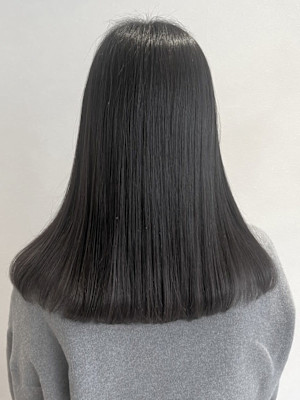 髪質改善 ストレート 透明感カラー アッシュブラウン 美髪