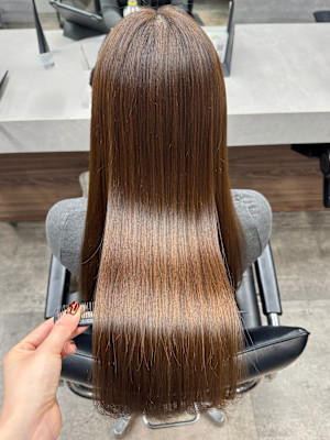 髪質改善ストレート×ハニーベージュ