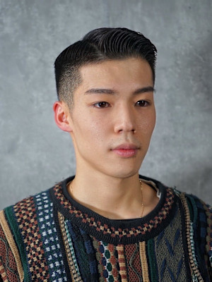 73分け　メンズオールバック　barber