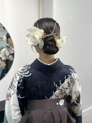 卒業式ヘアセット/タイトシニヨン/袴ヘアセット