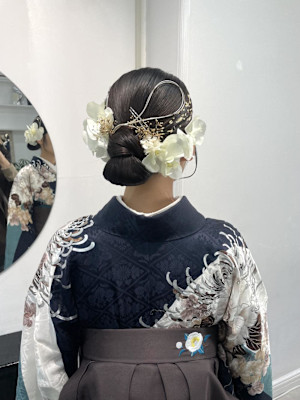 卒業式ヘアセット/卒業式ヘアアレンジ/袴着付け