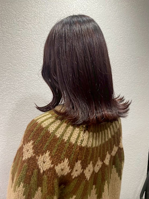 レディースミディアムスタイルくびれ巻き暖色カラー