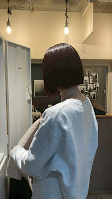 ミニボブ/大人ボブ/切りっぱなし/20代