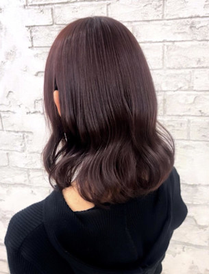 ミディアムカラー 暖色カラー ピンクブラウン