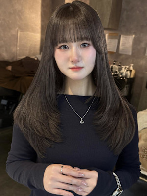 《巴結生》グレージュ/透明感カラー/レイヤーカット