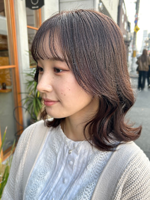 小顔 髪質改善 大人可愛い ショコラベージュくびれヘア 京都