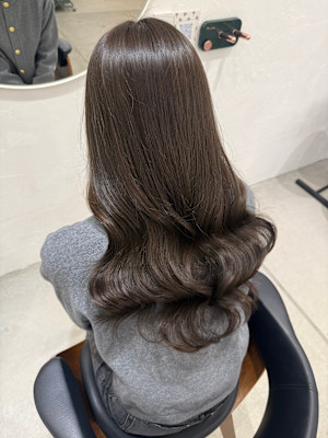 レイヤーカット/ベージュカラー/オリーブカラー/前髪