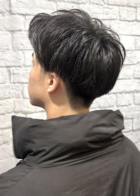 ナチュラルツーブロアップバング