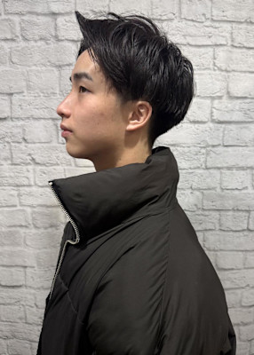 ナチュラルツーブロアップバング