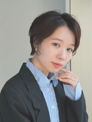 丸みショート・ボブ/丸顔/前髪あり/絶壁解消/３0代/４0代