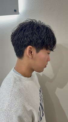 縦落ちシャドーパーマ／マッシュ