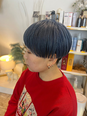 くすみブルーマッシュ