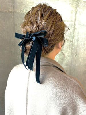 ヘアセット 結婚式 ヘアアレンジ シニヨン お呼ばれへア