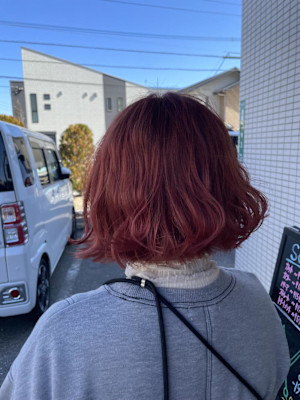 レッドオレンジ　ボブ