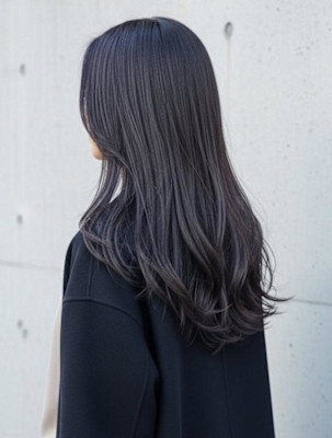 セミロング/レイヤーカート/ブルーブラック/大人かわいい