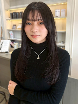 ロングレイヤー ワンカール 髪質改善カラー 艶髪ロング