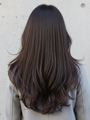 韓国巻き/ココアブラウン/大人かわいい/バタフライレイヤー 