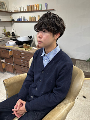 メンズマッシュ×スパイラルパーマ