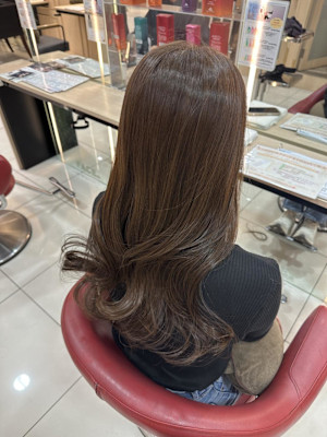 透明感カラー/ブリーチなしWカラー/髪質改善/伊勢原