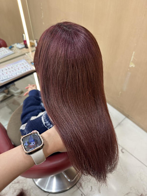 透明感カラー/ブリーチなしWカラー/髪質改善/伊勢原