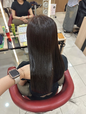 透明感カラー/ブリーチなしWカラー/髪質改善/伊勢原