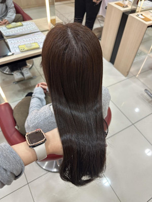 透明感カラー/ブリーチなしWカラー/髪質改善/伊勢原