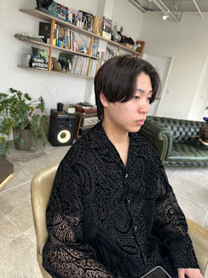 カットのみで決まる！！メンズセンターパートミニウルフ