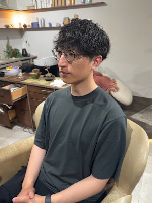 メンズマッシュ×波巻きパーマ