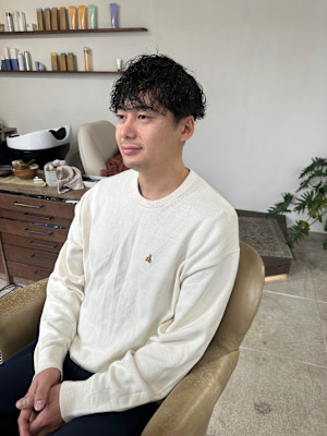 メンズマッシュ×波巻きパーマ