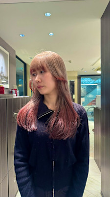 ニュアンスピンクの透明感レイヤー