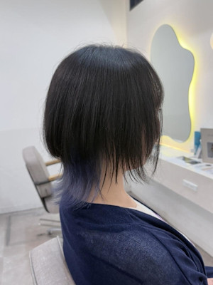 青インナーカラークラゲウルフカット♪あゆむ