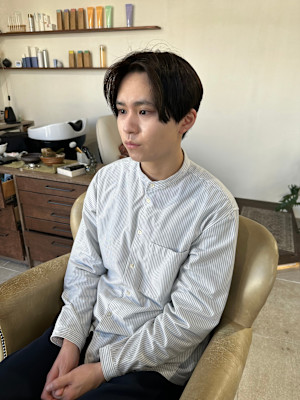 乾かすだけできまる！！メンズセンターパート