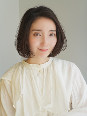 丸みショート・ボブ/丸顔/前髪あり/絶壁解消/３0代/４0代