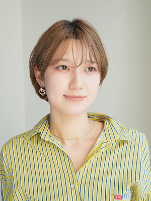 丸みショート・ボブ/丸顔/前髪あり/絶壁解消/３0代/４0代
