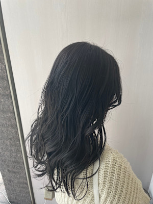 韓国風くびれウェーブ×透け感ダークグレージュ